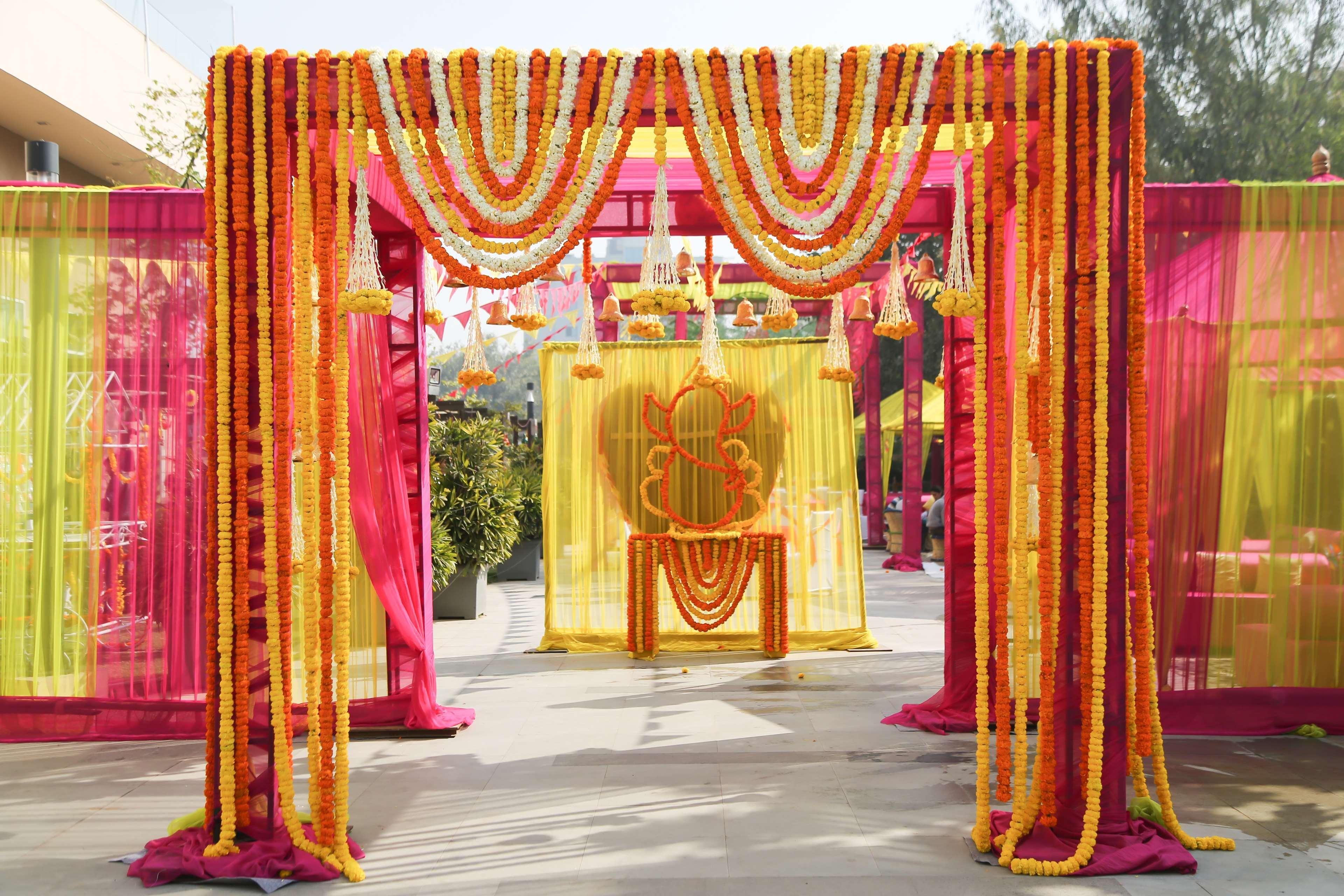 하얏트 플레이스 구르가온 우디오그 비하르 호텔 외부 사진 A traditional Indian wedding mandap