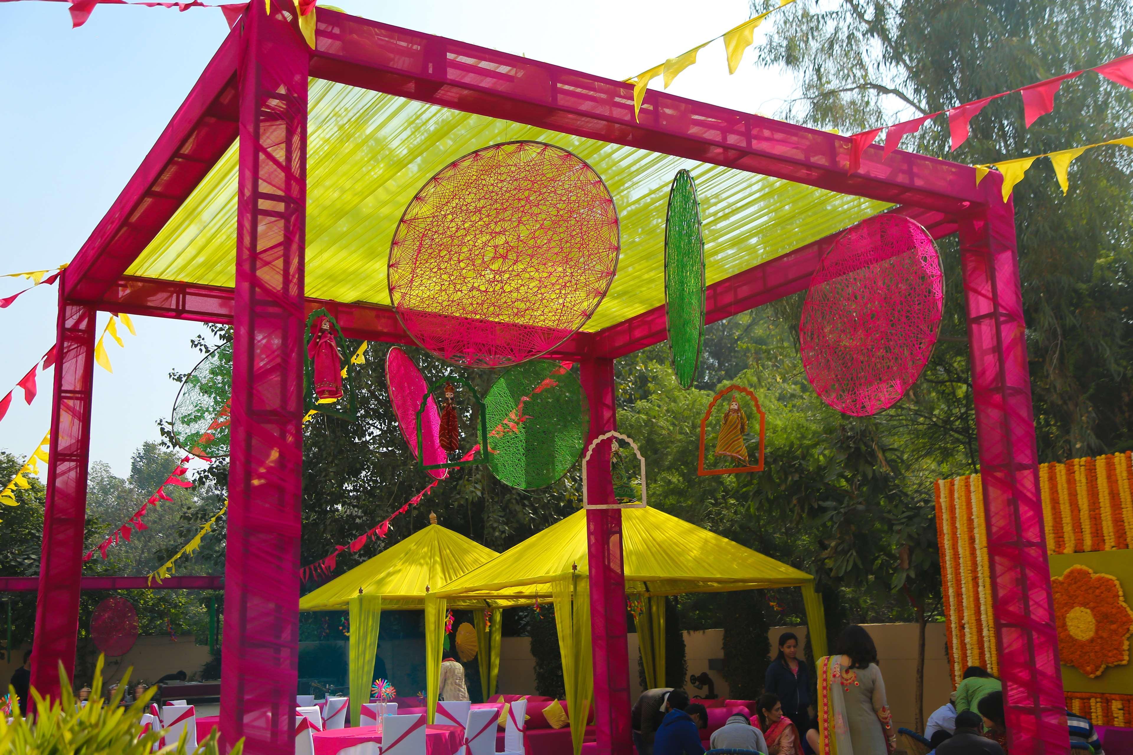 하얏트 플레이스 구르가온 우디오그 비하르 호텔 외부 사진 A tent at a wedding in India